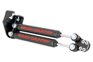 Jeep Wrangler Dual Steering Stabilizer - Front - Rough Country - 4-6.5 Inch Lift - '87-'95 Jeep Wrangler Dual Steering Stabilizer - Front - Rough Country - 4-6.5 Inch Lift - '87-'95